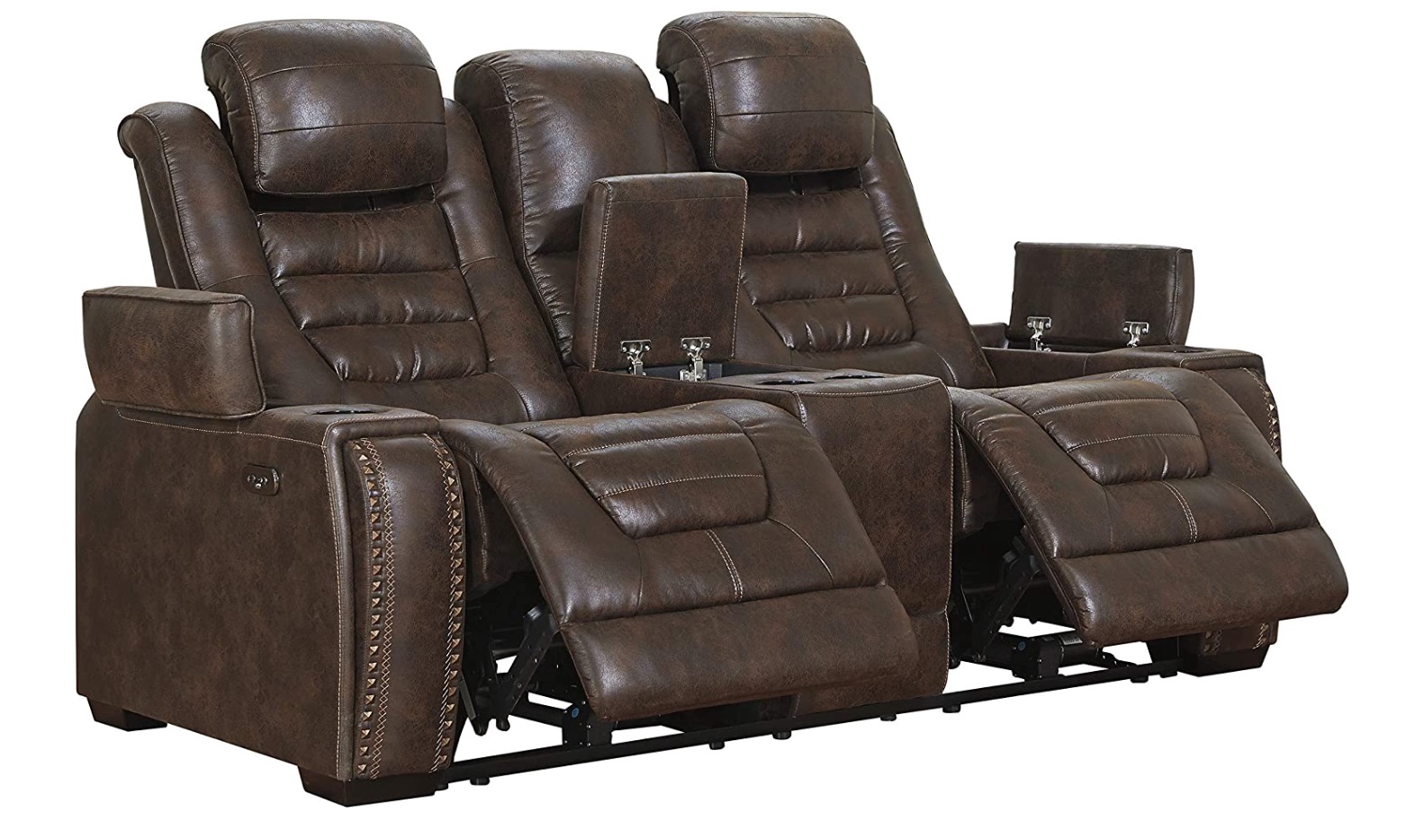 Signature Design by Ashley  Leather Power Reclining Loveseat